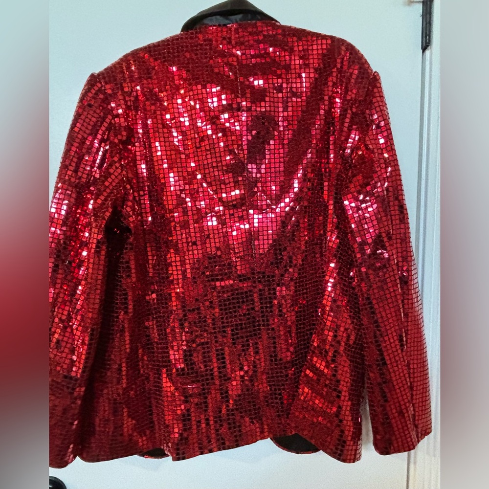 Men's Red Sequin Performance Jacket - Picture 2 of 12